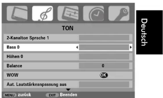 TOSHIBA 42C3035DG - Bass-, Hohen- und Balance-Regelung - 1