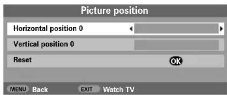 TOSHIBA 42C3035DG - Picture position - analogue only - 2