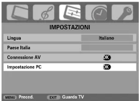 TOSHIBA 42C3035DG - Impostazioni dal PC - posizione dell'imagine, fase dell'orologio, orologio di campionatura, resettaggio - 1