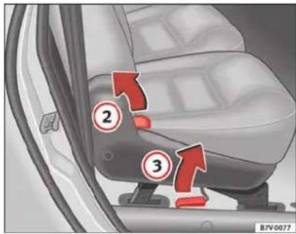 SEAT Alhambra (2007) - Rabattre le dossier et soulever le siège - 1