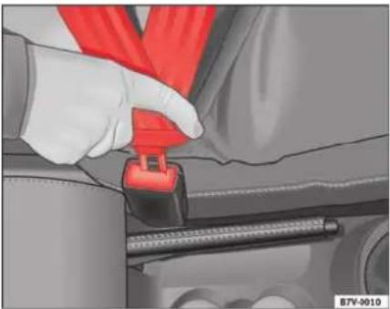 SEAT Alhambra (2007) - Ajustement de la ceinture de sécurité (avec un boîtier de verrouillage) - 1