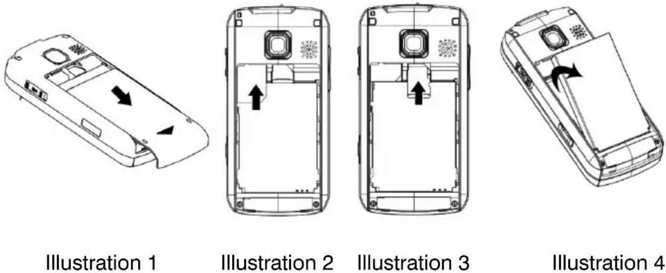 TIPTEL Ergophone 6060 - Installer la carte SIM, la carte mémoire et la batterie - 1