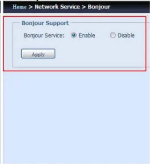Thecus N4800Eco - Réglage de Bonjour - 2