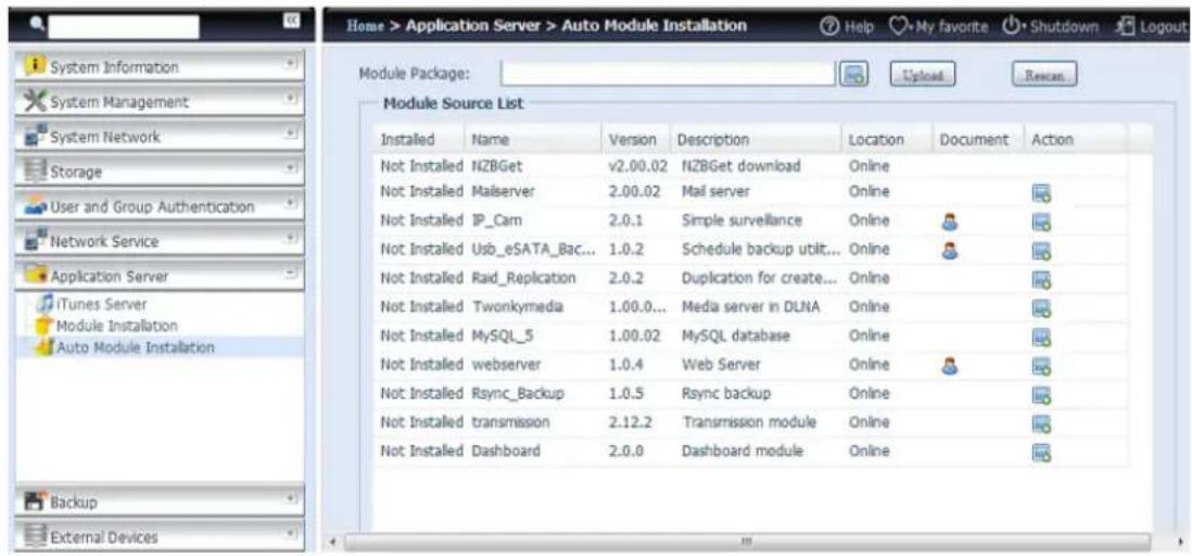 Thecus N4800Eco - Installation auto de module - 1