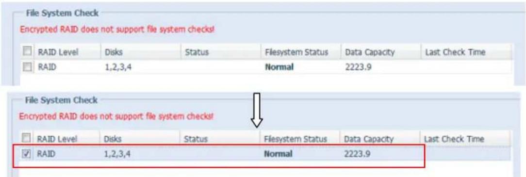 Thecus N4800Eco - File System Check (Vérification du système de fichiers) - 5