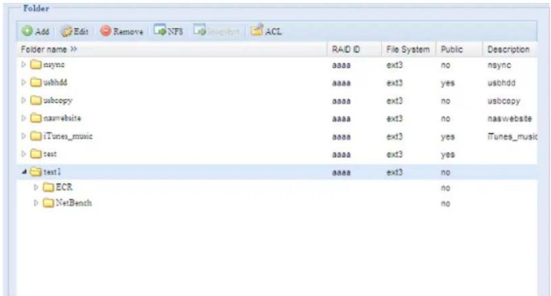 Thecus N4560 - Pour configurer l'accès à un dossier, suivez les étapes suivantes : - 2