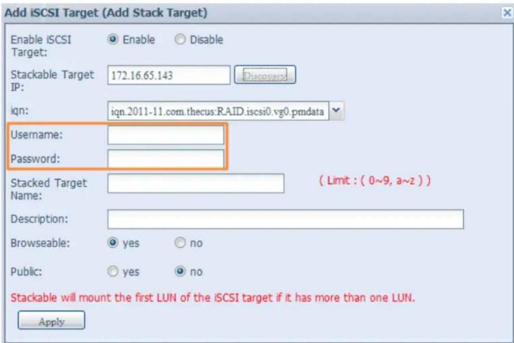 Thecus N4560 - Ajouter un volume cible empilable - 2