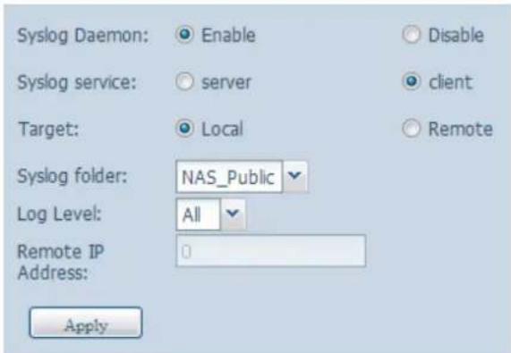 Thecus N4560 - Gestion Syslog3.3.6 - 2