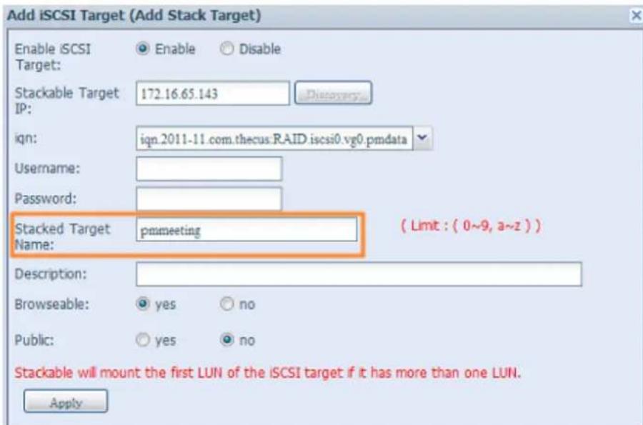 Thecus N4560 - Ajouter un volume cible empilable - 3