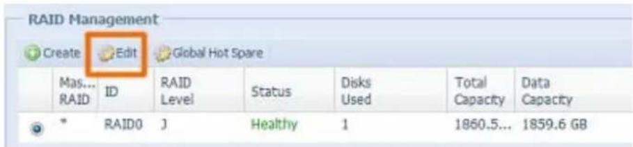 Thecus N4560 - Editor un volume RAID - 1