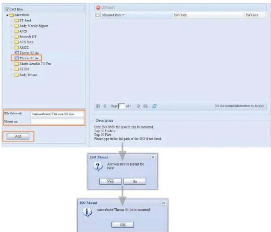 Thecus N4560 - Ajouter un fichier ISO - 3