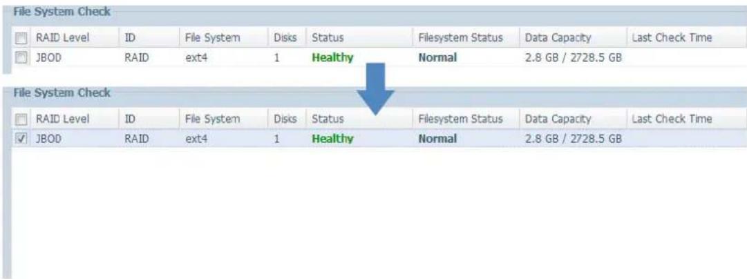 Thecus N4560 - File System Check - 3