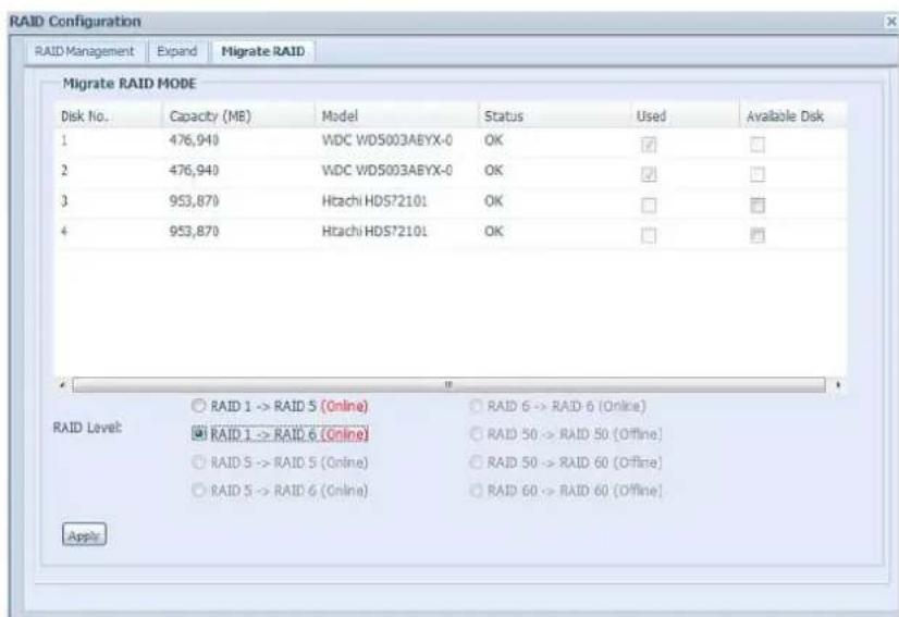 Thecus N4560 - Migrer un volume RAID (N4520/N4560) - 1