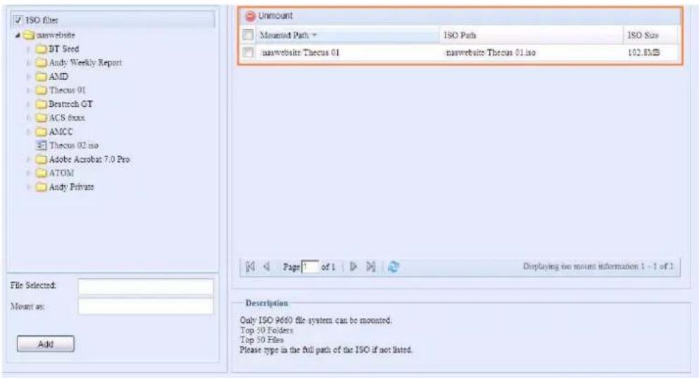 Thecus N4560 - Ajouter un fichier ISO - 4