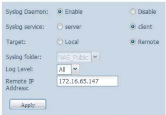 Thecus N4560 - Gestion Syslog3.3.6 - 3