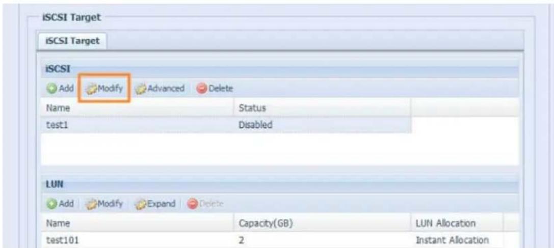 Thecus N4560 - Modifier un volume iSCSI - 1