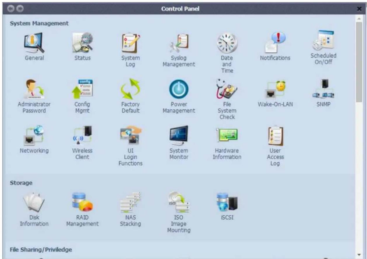 Thecus N4560 - Panneau de configuration 3.2.2 - 2