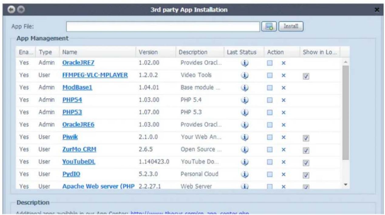 Thecus N4560 - Installation des applications hierces3.7.3 - 1