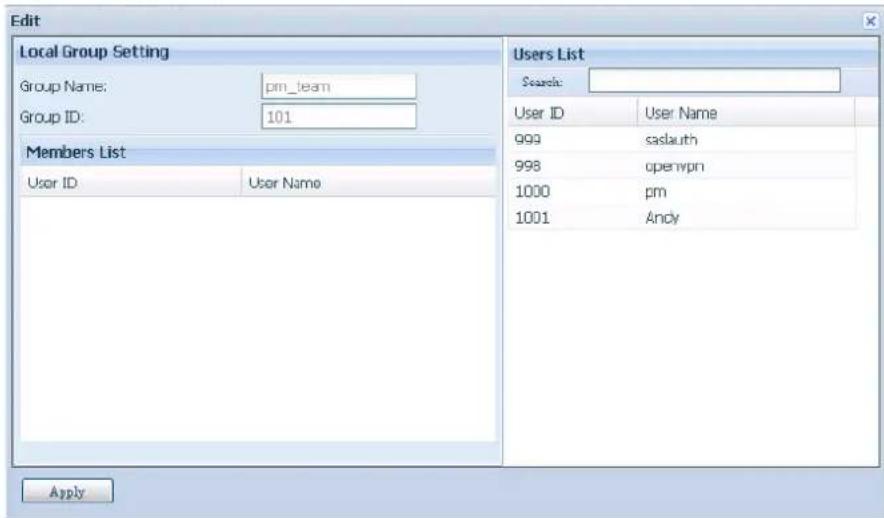 Thecus N4560 - Editor des groupes - 1