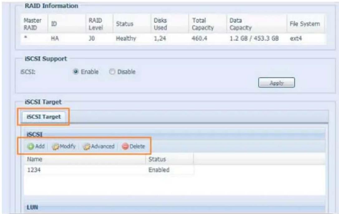 Thecus N4560 - Cible iSCSI - 1