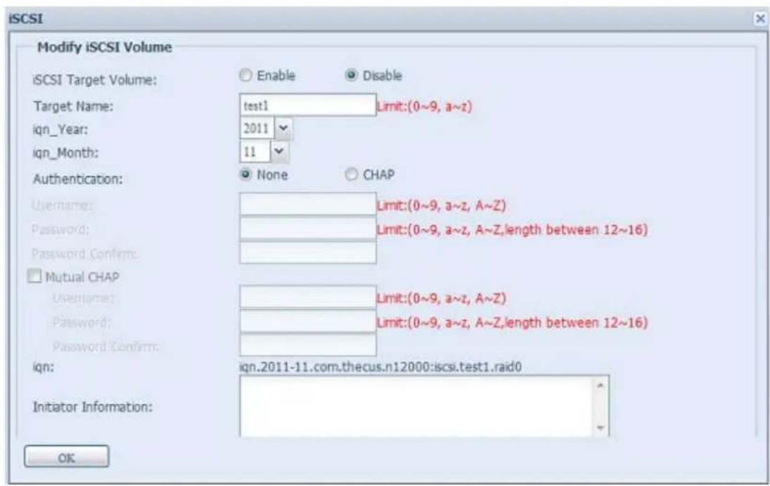 Thecus N4560 - Modifier un volume iSCSI - 2