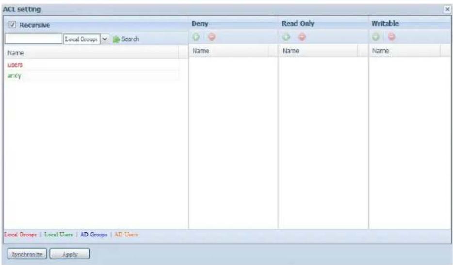 Thecus N4560 - Liste de contrôle d'accès de dossiers et de sous-dossiers (ACL) - 2