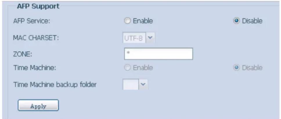 Thecus N2560 - AFP (Configuration du réseau Apple)3.6.2 - 1