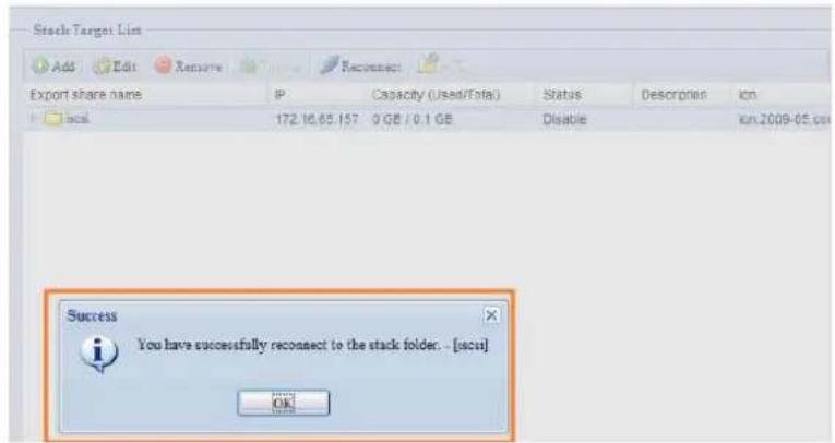 Thecus N2560 - Reconnecter une cible empilable - 2