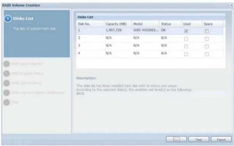 Thecus N2560 - • Créer un volume RAID - 2