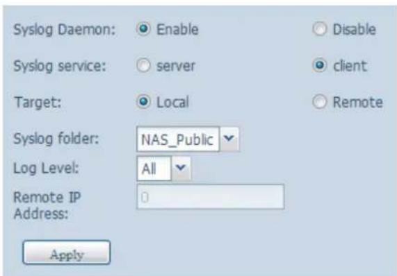 Thecus N2560 - Gestion Syslog3.3.6 - 2