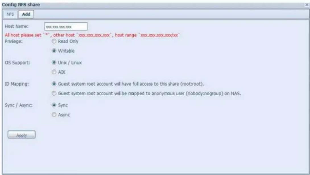 Thecus N2560 - NFS Share (Partage NFS)• - 2