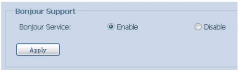 Thecus N2560 - Réglage de Bonjour3.6.8 - 1
