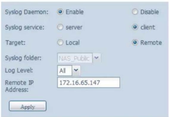 Thecus N2560 - Gestion Syslog3.3.6 - 3