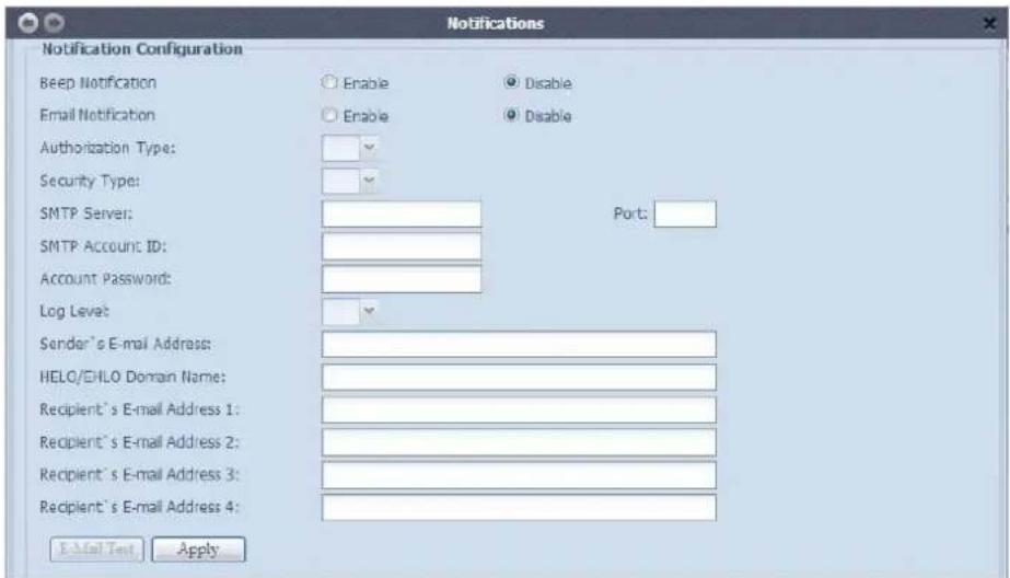 Thecus N2560 - Configuration des notifications3.3.9 - 1
