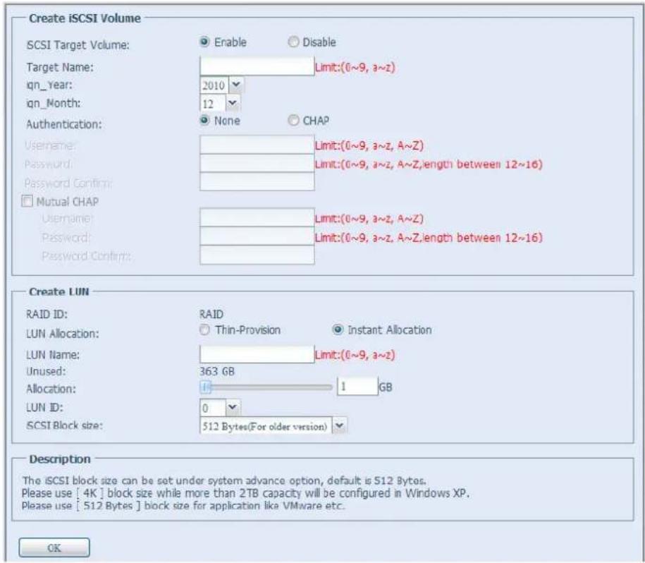 Thecus N2560 - Cible iSCSI• - 2