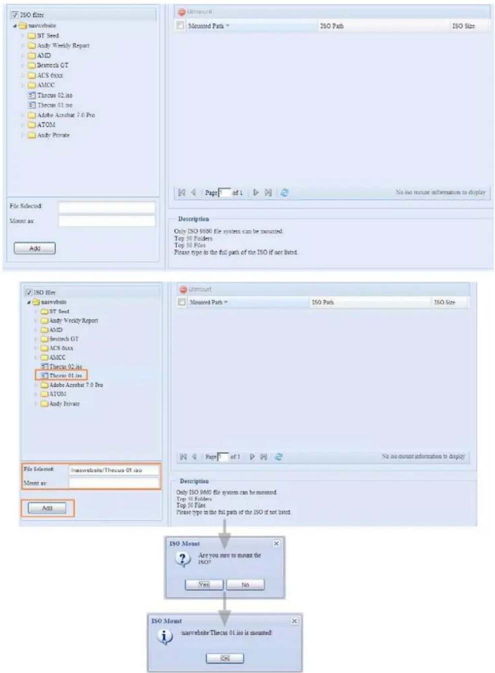 Thecus N2560 - Ajouter un fichier ISO - 2
