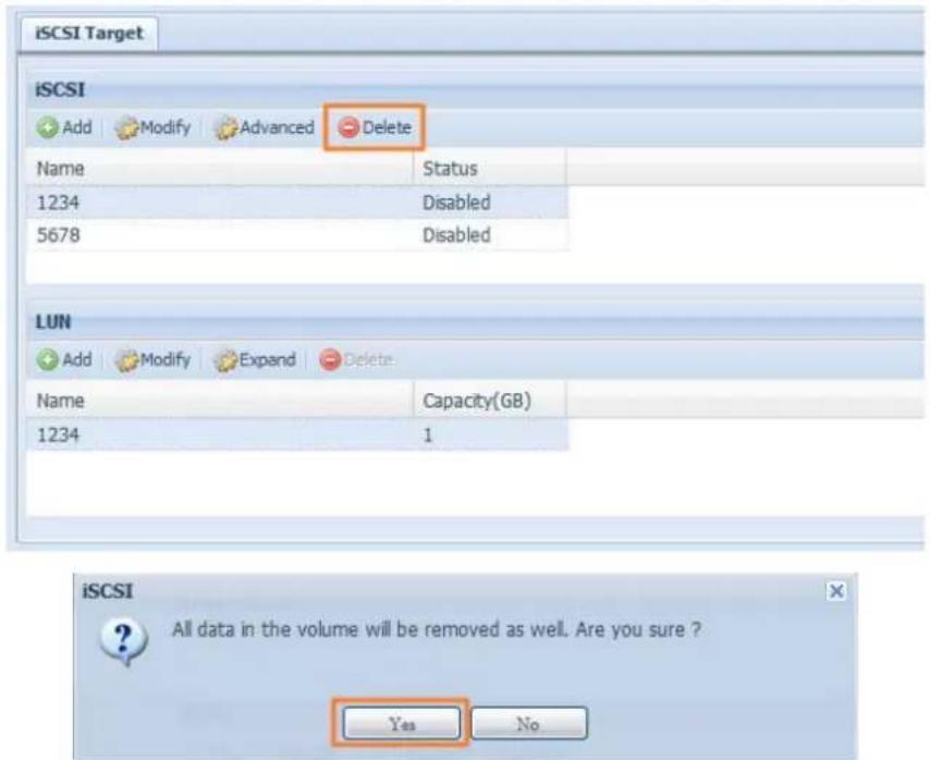 Thecus N2560 - Supprimer un volume• - 1
