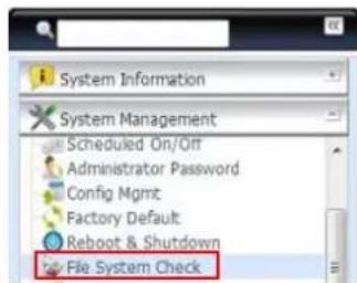 Thecus N7710 - File System Check (Vérification du système de fichiers) - 1