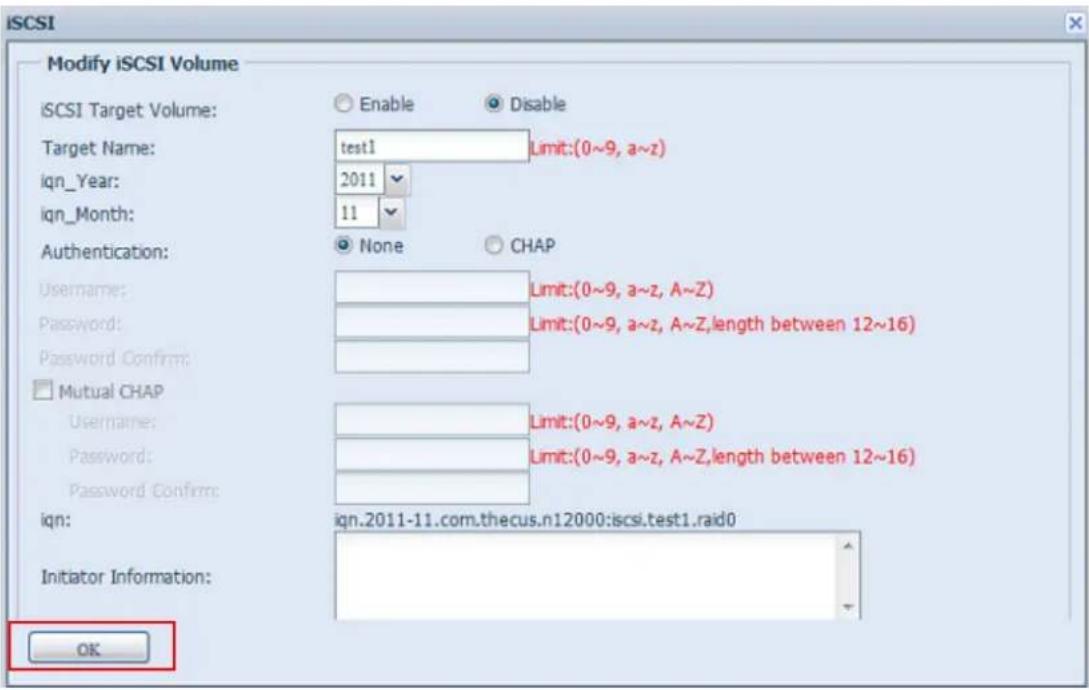 Thecus N7710 - Modifier un volume iSCSI - 2
