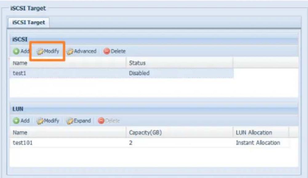 Thecus N7710 - Modifier un volume iSCSI - 1