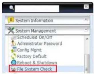 Thecus N8810U - File System Check (Verification du système de fichiers) - 1