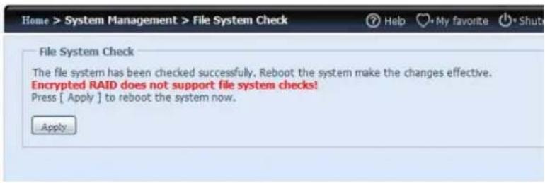 Thecus N8810U - File System Check (Verification du système de fichiers) - 2