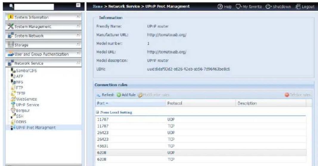 Thecus N8810U - UPnP Port Management (Gestion de port UPnP) - 2