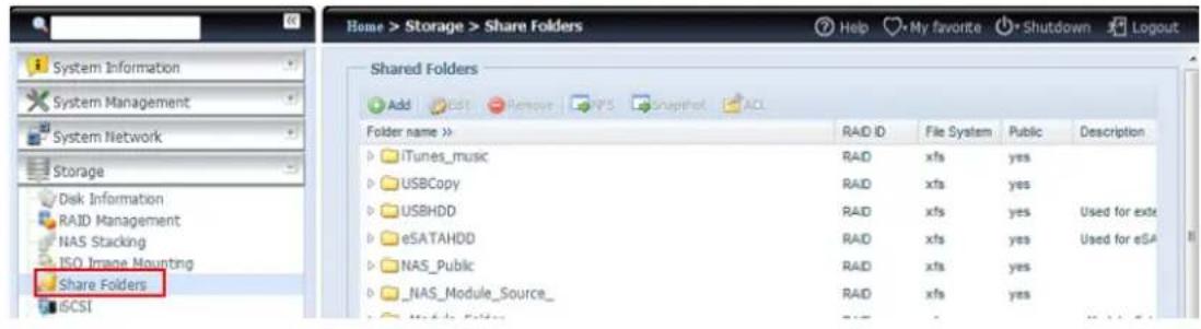 Thecus N8810U - Share Folder (Dossier partagé) - 1