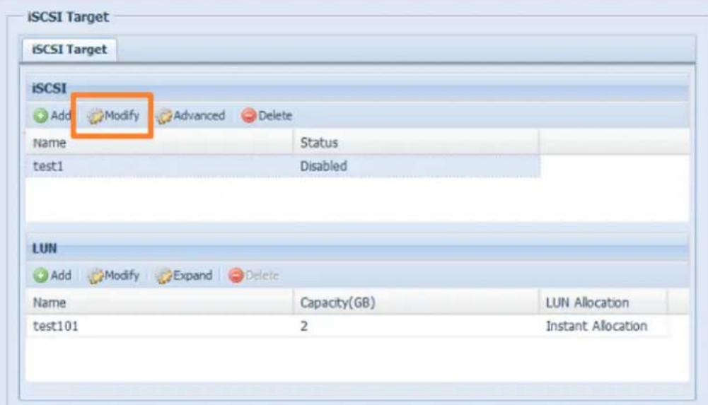 Thecus N8810U - Modifier un volume iSCSI - 1
