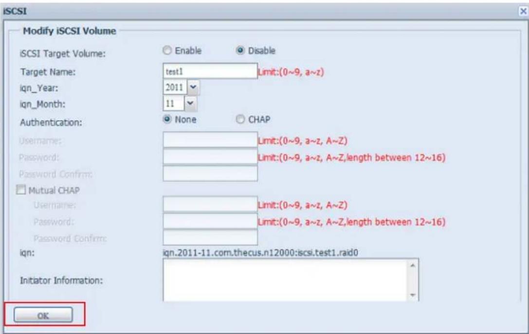 Thecus N8810U - Modifier un volume iSCSI - 2