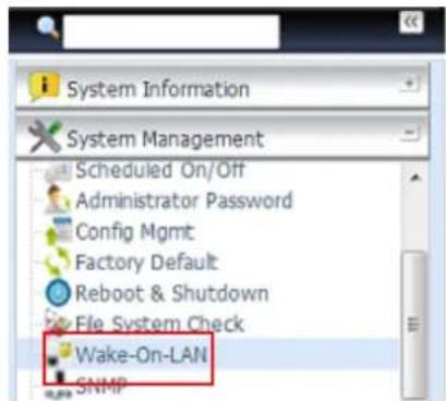 Thecus N8810U - Wake-Up On LAN (WOL) (Réveil par le réseau LAN (WOL)) - 1