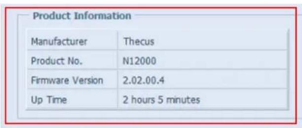 Thecus N8810U - System Information (Informations système) - 2