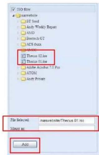 Thecus N8810U - Ajouter un fichier ISO - 4