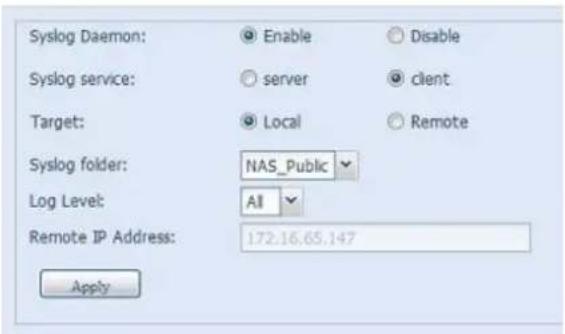 Thecus N8810U - Gestion Syslog - 2